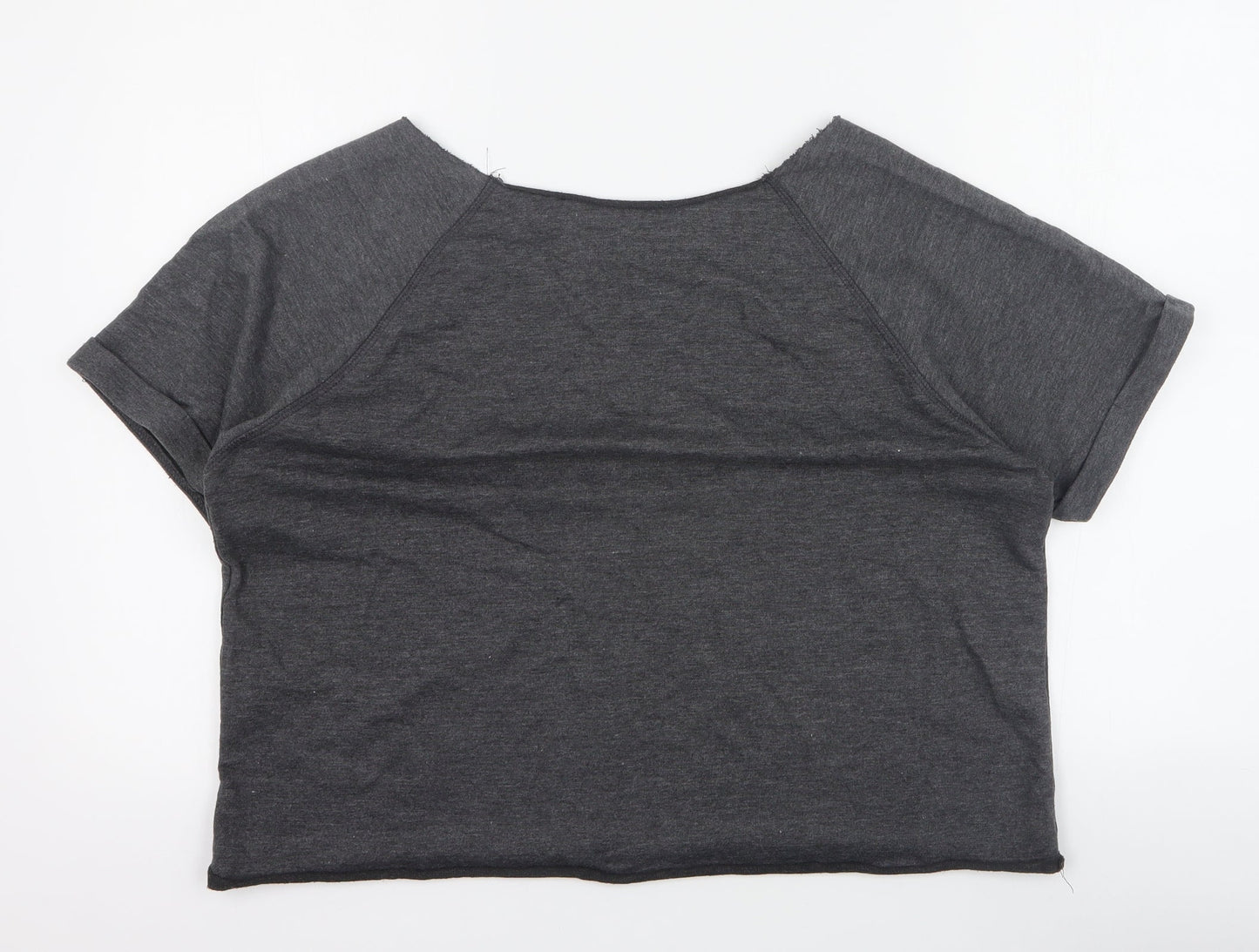 Womens UK Size 12 Internacionale Grey Basic T-Shirt
