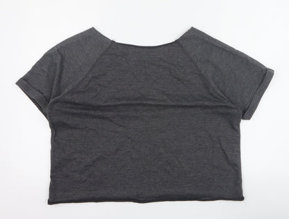 Womens UK Size 12 Internacionale Grey Basic T-Shirt
