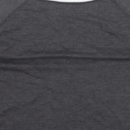 Womens UK Size 12 Internacionale Grey Basic T-Shirt