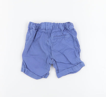Marks and Spencer Baby Blue  100% Cotton Cropped Trousers Size 12-18 Months  Pullover