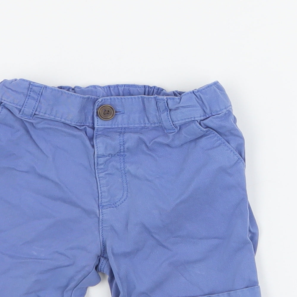 Marks and Spencer Baby Blue  100% Cotton Cropped Trousers Size 12-18 Months  Pullover