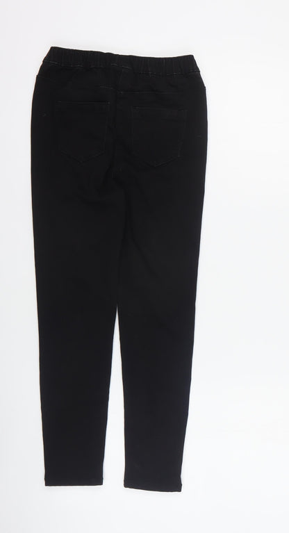 Matalan Girls Black  Cotton Skinny Jeans Size 9 Months  Regular Pullover