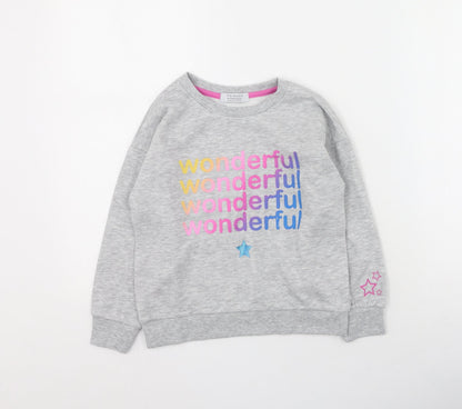Primark Girls Grey  Cotton Pullover Sweatshirt Size 6-7 Years