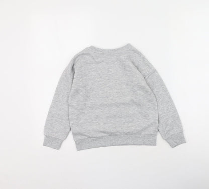 Primark Girls Grey  Cotton Pullover Sweatshirt Size 6-7 Years