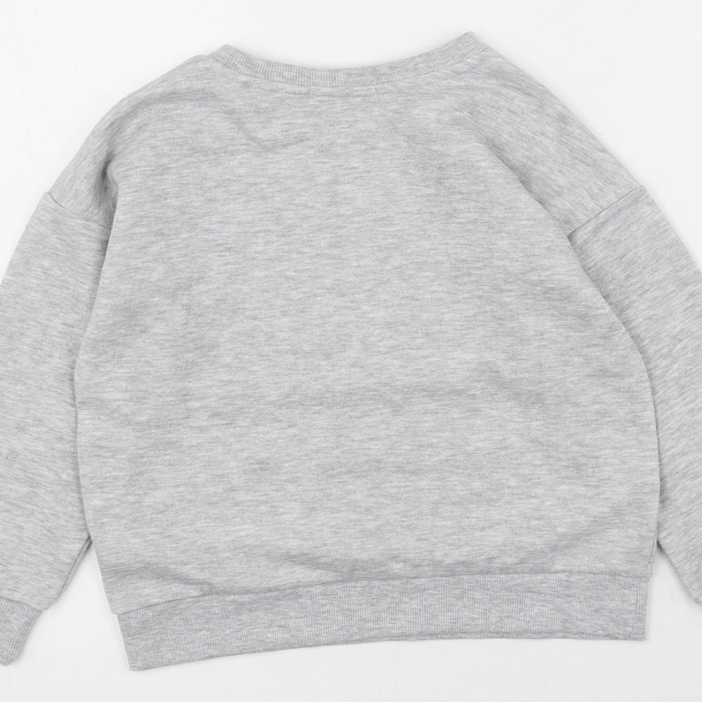 Primark Girls Grey  Cotton Pullover Sweatshirt Size 6-7 Years