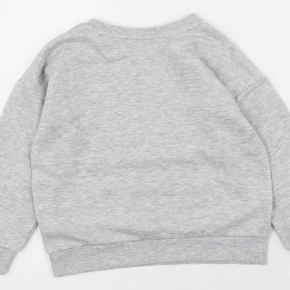 Primark Girls Grey  Cotton Pullover Sweatshirt Size 6-7 Years