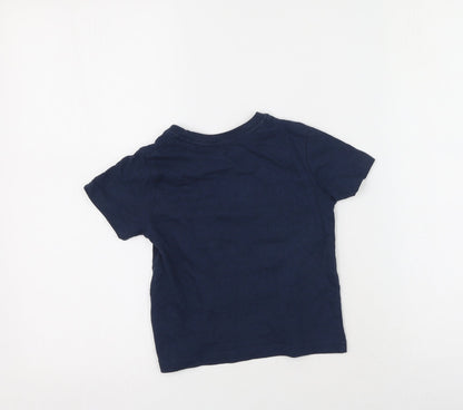 Primark Boys Blue  Polyester Basic T-Shirt Size 2-3 Years Round Neck  - Surf The Sun