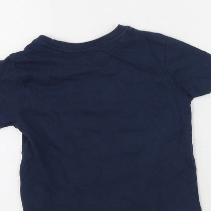 Primark Boys Blue  Polyester Basic T-Shirt Size 2-3 Years Round Neck  - Surf The Sun