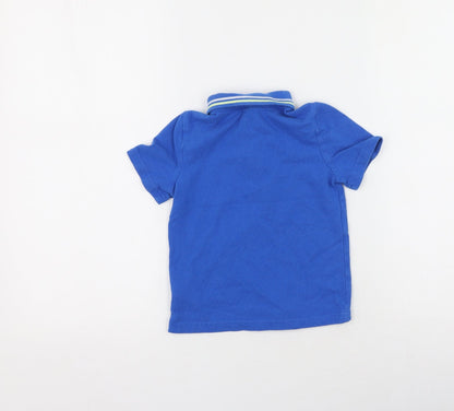 F&F Boys Blue  Cotton Basic Polo Size 2-3 Years Collared
