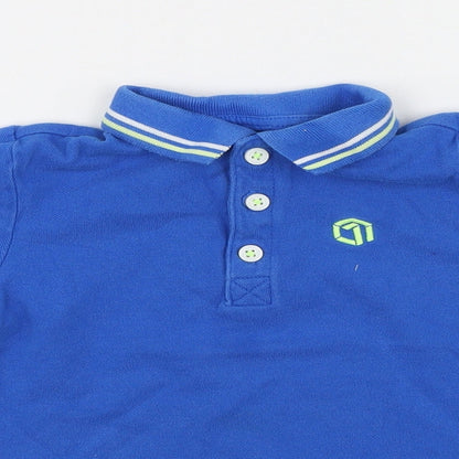 F&F Boys Blue  Cotton Basic Polo Size 2-3 Years Collared