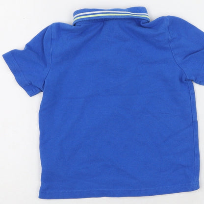 F&F Boys Blue  Cotton Basic Polo Size 2-3 Years Collared