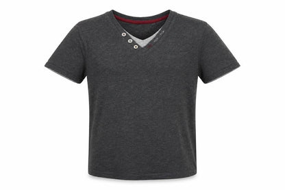 Front view of Rebel boys’ grey cotton basic casual, size 9-10, years v-neck