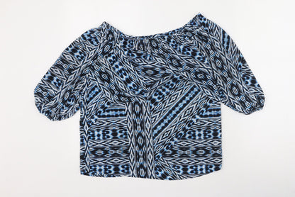 Womens UK Size 6 F&F Blue Basic Blouse