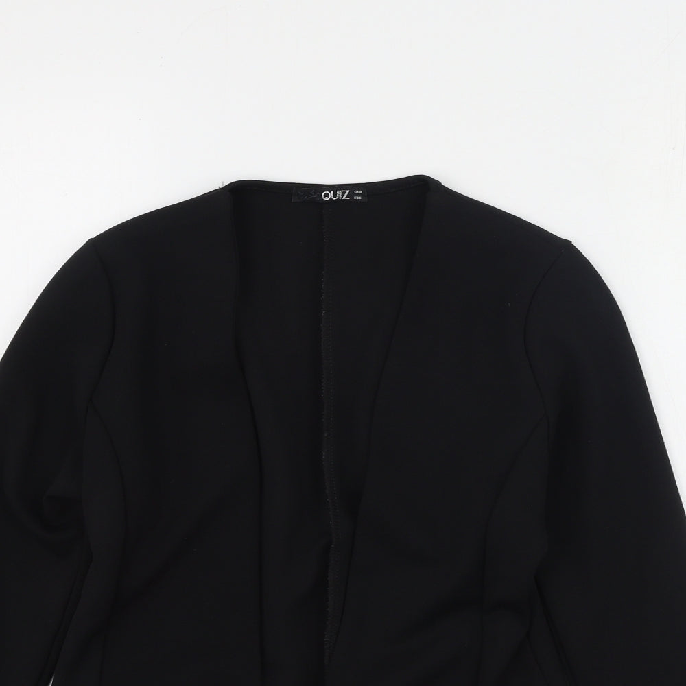 Womens UK Size 8 Quiz Black Cardigan Jumper