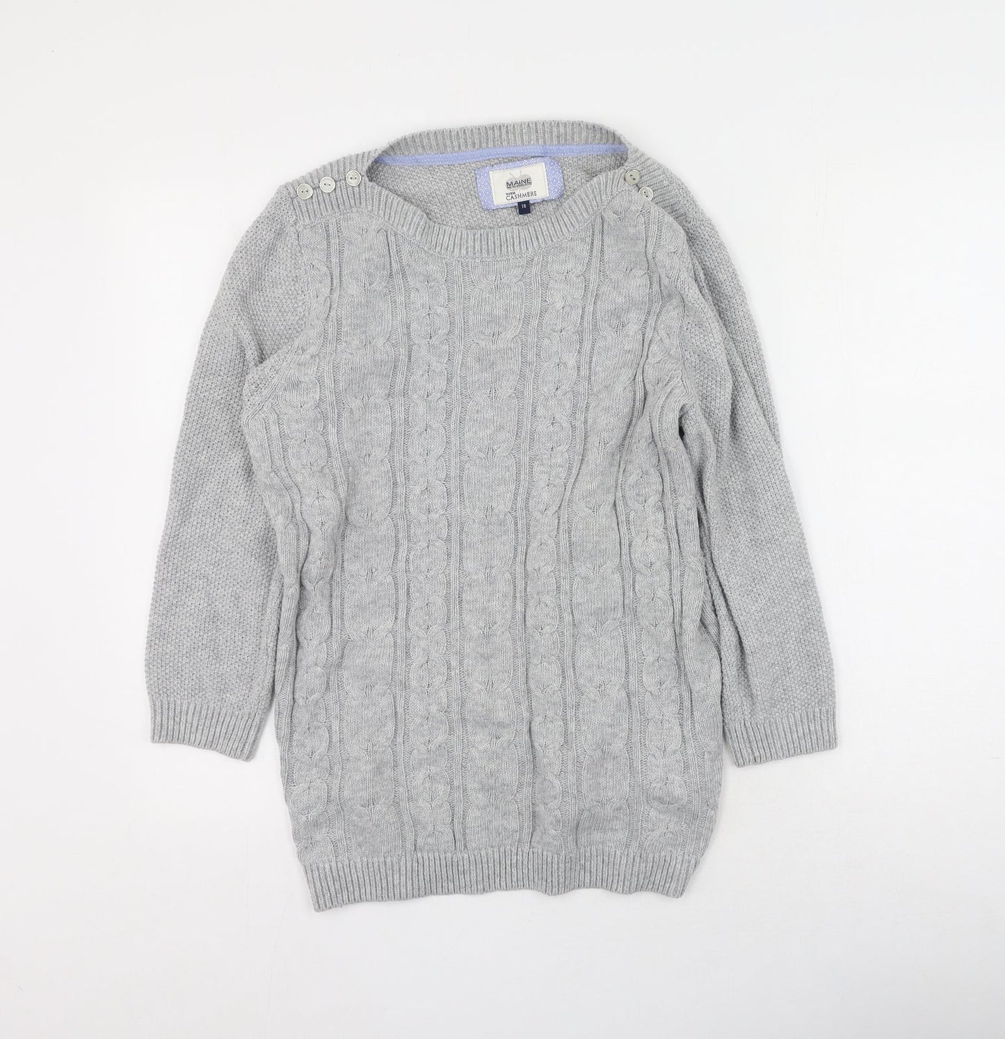 Womens UK Size 10 Maine New England Grey Pullover Jumper