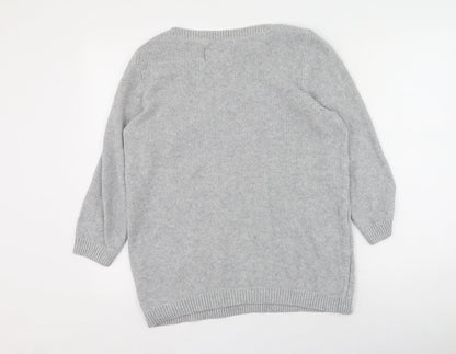 Womens UK Size 10 Maine New England Grey Pullover Jumper