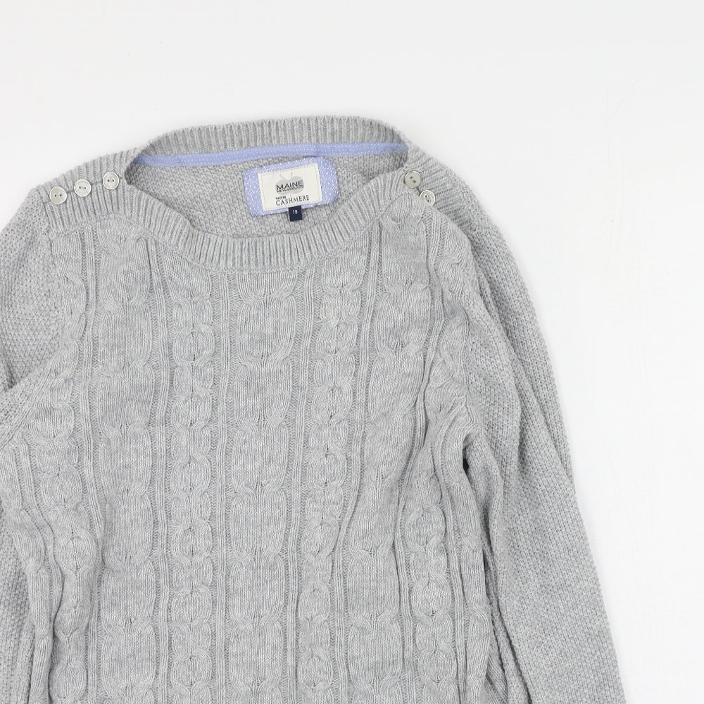 Womens UK Size 10 Maine New England Grey Pullover Jumper
