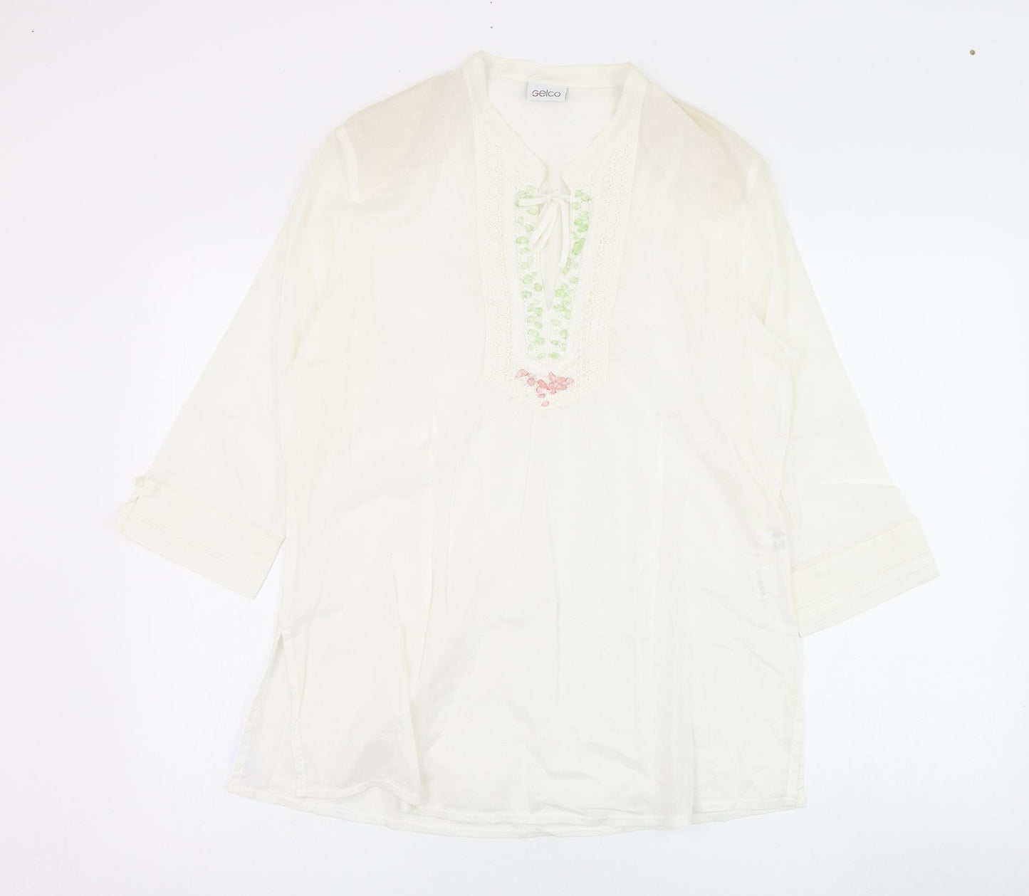 Womens UK Size 10 Gelco Ivory Basic Blouse