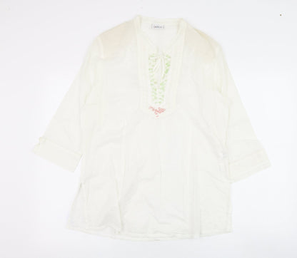 Womens UK Size 10 Gelco Ivory Basic Blouse