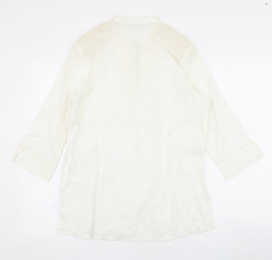 Womens UK Size 10 Gelco Ivory Basic Blouse
