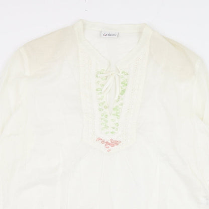 Womens UK Size 10 Gelco Ivory Basic Blouse