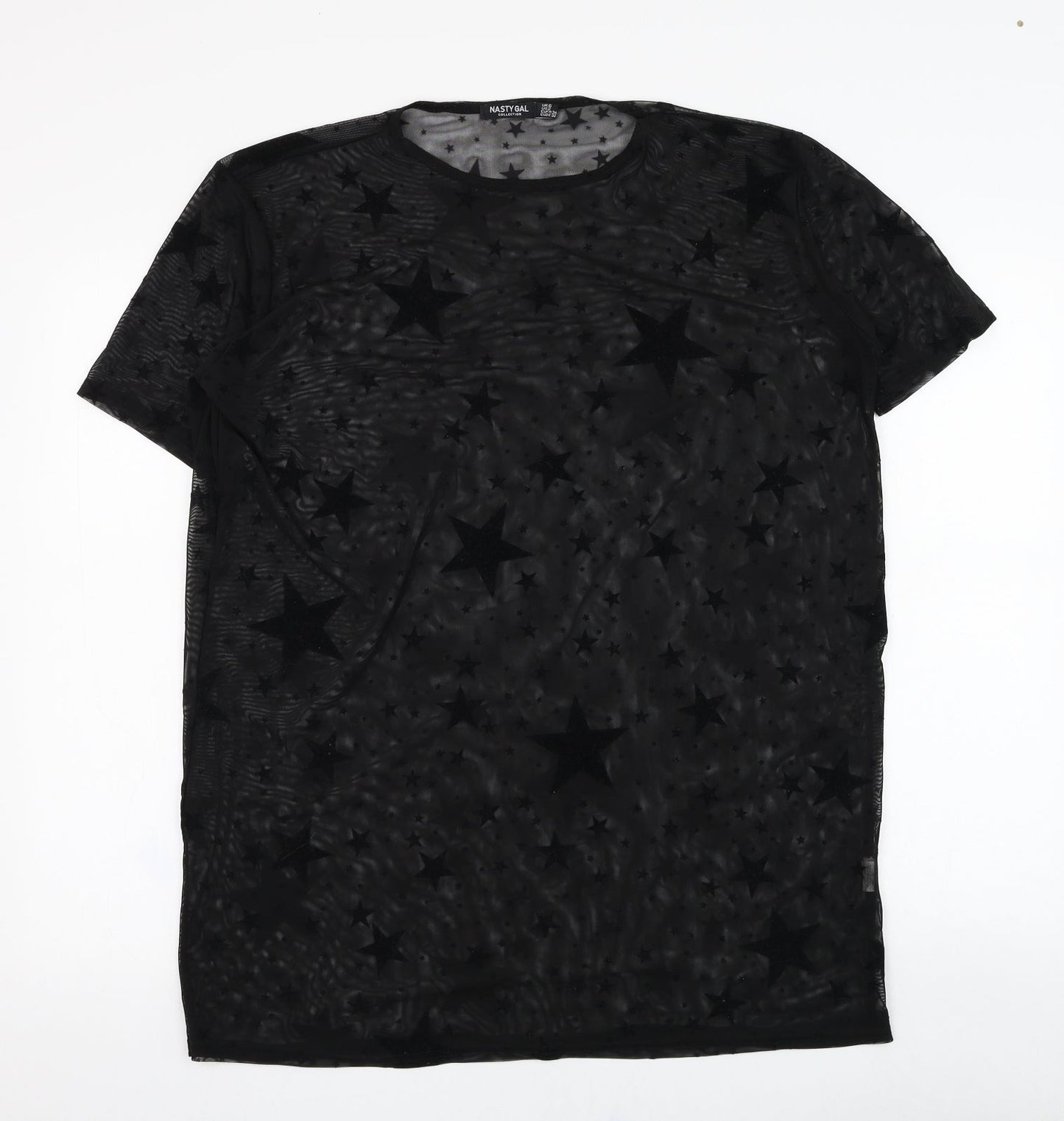 Womens UK Size 6 Nasty Gal Black Basic T-Shirt
