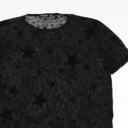 Womens UK Size 6 Nasty Gal Black Basic T-Shirt