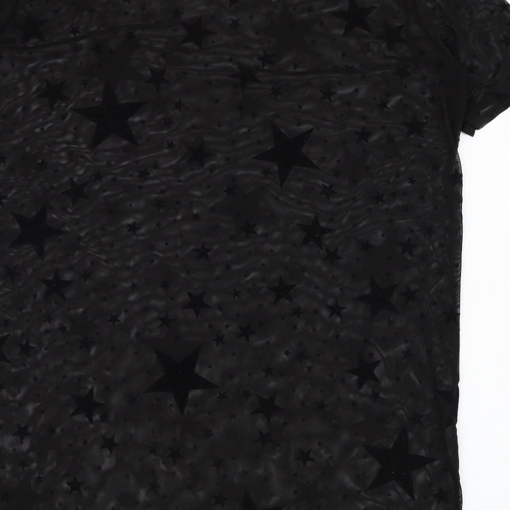 Womens UK Size 6 Nasty Gal Black Basic T-Shirt