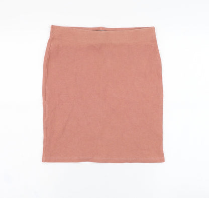New Look Womens Pink  Cotton Straight & Pencil Skirt Size 10