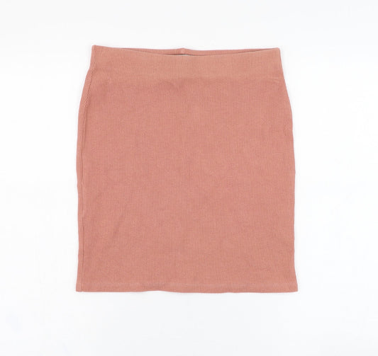New Look Womens Pink  Cotton Straight & Pencil Skirt Size 10