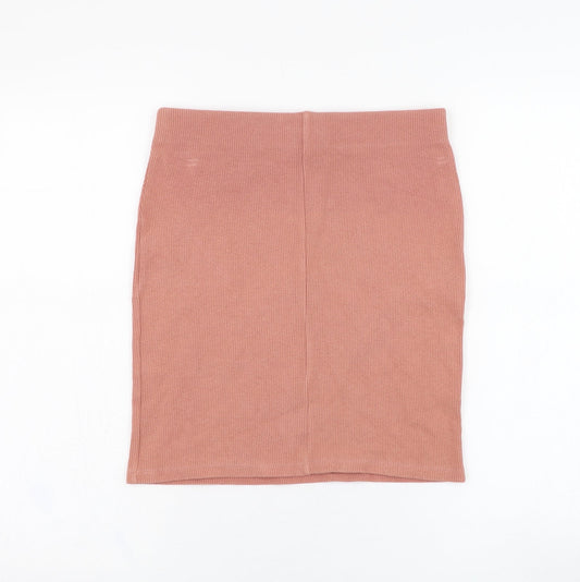 New Look Womens Pink  Cotton Straight & Pencil Skirt Size 10