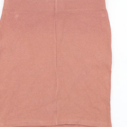 New Look Womens Pink  Cotton Straight & Pencil Skirt Size 10