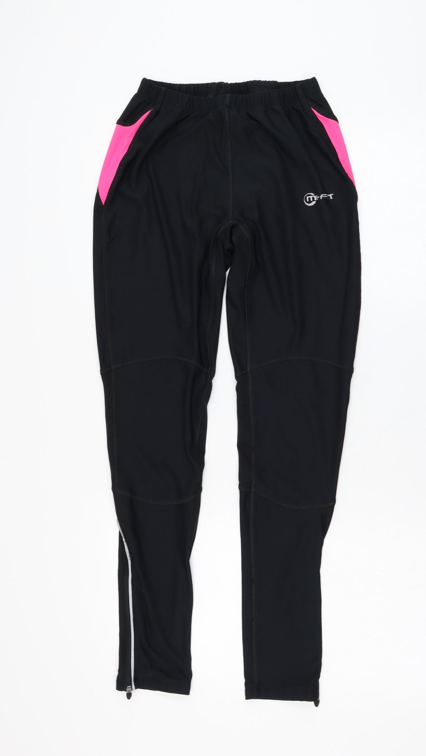 Mi Fit Womens Black  Polyester Jogger Trousers Size 10 L28 in Regular
