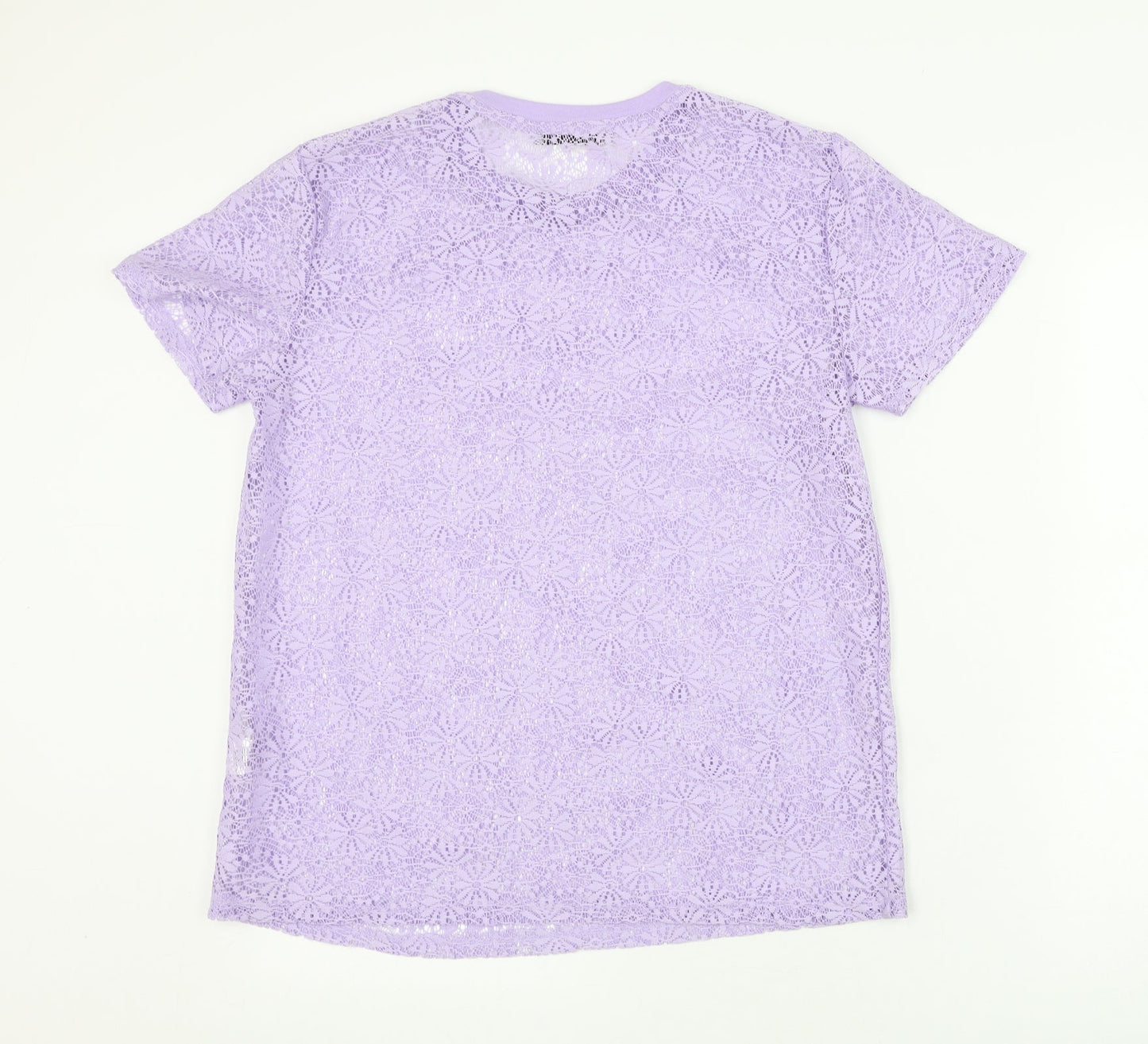 Atmosphere Womens Purple  Polyester Basic T-Shirt Size 8 Round Neck