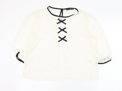 Womens UK Size 16 Atmosphere Ivory Basic Blouse