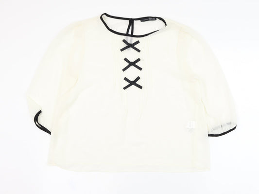 Womens UK Size 16 Atmosphere Ivory Basic Blouse
