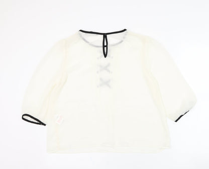 Womens UK Size 16 Atmosphere Ivory Basic Blouse