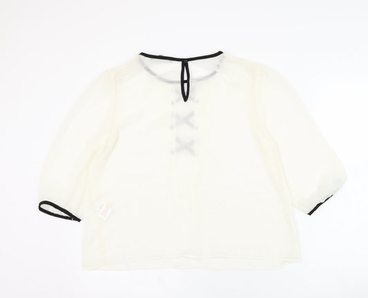 Womens UK Size 16 Atmosphere Ivory Basic Blouse