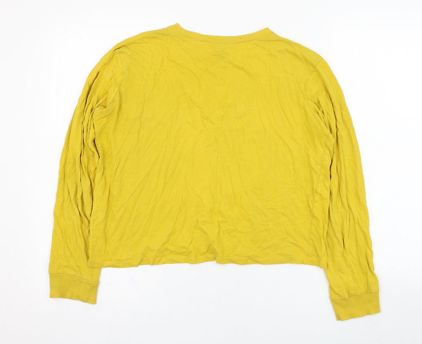 Tbar Limtied Womens Yellow  Cotton Pullover Sweatshirt Size M  Pullover - Slogan