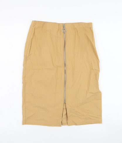Atmosphere Womens Brown  Cotton Straight & Pencil Skirt Size 12   Zip