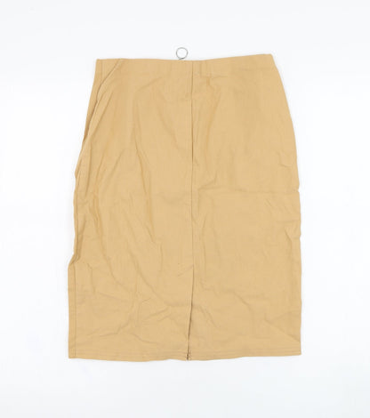 Atmosphere Womens Brown  Cotton Straight & Pencil Skirt Size 12   Zip