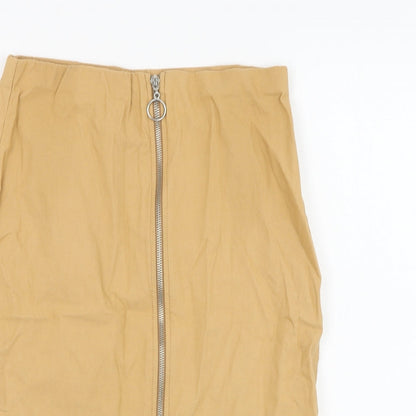Atmosphere Womens Brown  Cotton Straight & Pencil Skirt Size 12   Zip