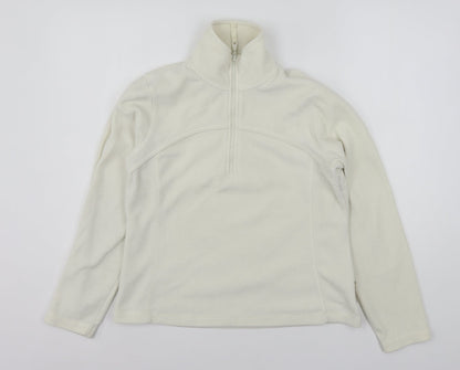 Additional front view of Active women’s beige polyester pullover sweatshirt, size UK 12, pullover