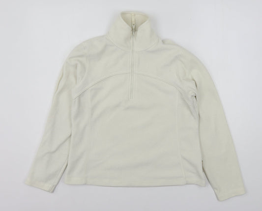 Additional front view of Active women’s beige polyester pullover sweatshirt, size UK 12, pullover