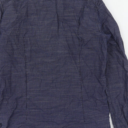 Tom Tailor  Mens Blue Geometric Cotton  Button-Up Size S Collared Button