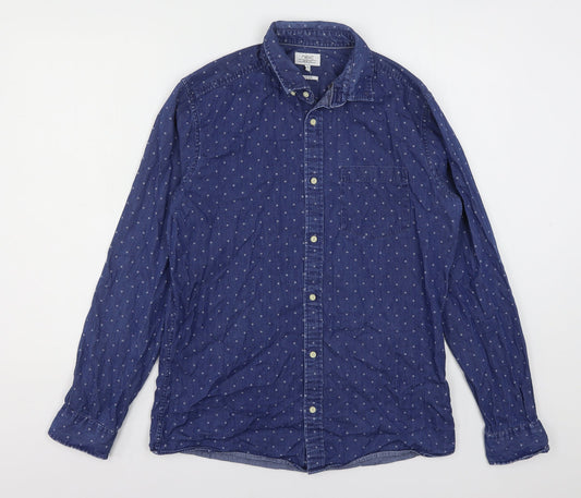 Mens UK Size M NEXT Blue  Button-Up Long Sleeve Casual Shirt