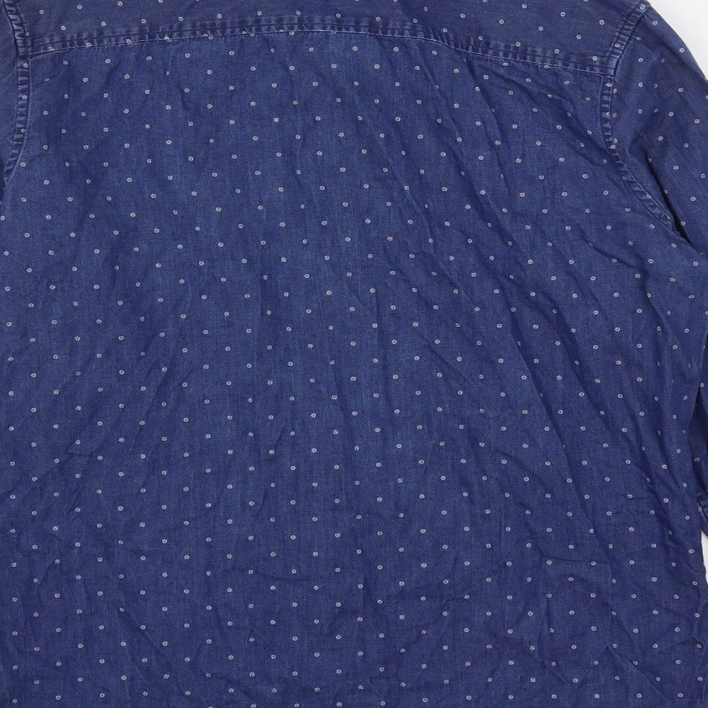 Mens UK Size M NEXT Blue  Button-Up Long Sleeve Casual Shirt
