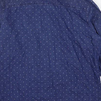 Mens UK Size M NEXT Blue  Button-Up Long Sleeve Casual Shirt