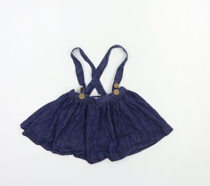 NEXT Baby Blue  Cotton Skater Skirt Size 9-12 Months  Button