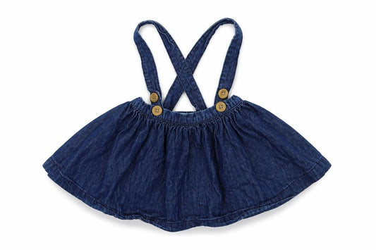 NEXT Baby Blue  Cotton Skater Skirt Size 9-12 Months  Button